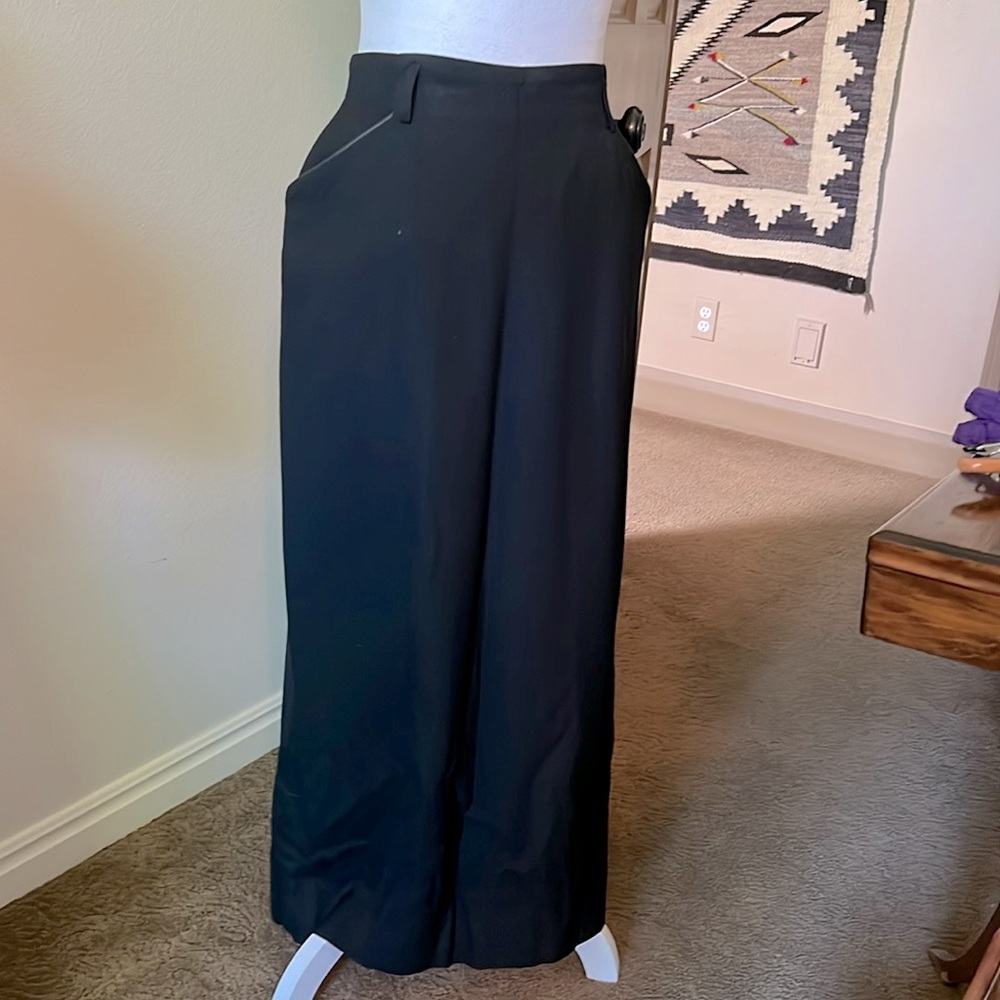 Lauren, Ralph Lauren Black 100% Wool Maxi skirt Size 10